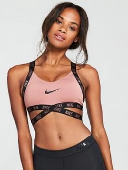 Image of Nike Training Light Support Indy Logo Bra Pink Size S Women