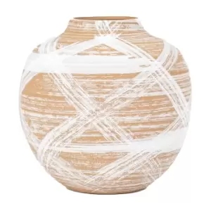 Image of Gallery Interiors Tinka Vase in Reactive Brown & White / Large