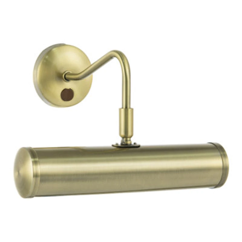 Image of Happy Homewares Classic Traditional Picture Wall Light In Antique Brass With Switch Button