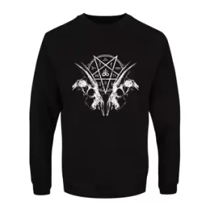 Image of Grindstore Mens Goat Skull Pentagram Sweatshirt (S) (Black)