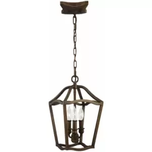 Image of 3 Bulb Ceiling Pendant Light Fitting Painted Aged Brass Finish LED E14 60W Bulb