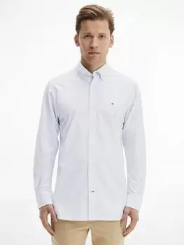 Image of Tommy Hilfiger Natural Soft Poplin Shirt, Breezy Blue Size M Men