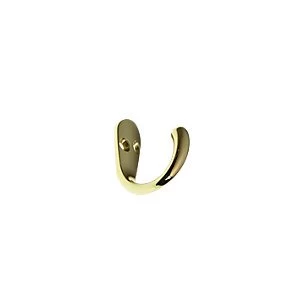 Image of Wickes One Prong Hook - Brass Pack of 2