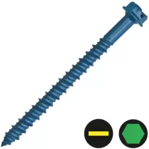 Image of DEWALT - 6.3 x 32mm Hex Head Concrete Screw - Pack of 5 - Blue