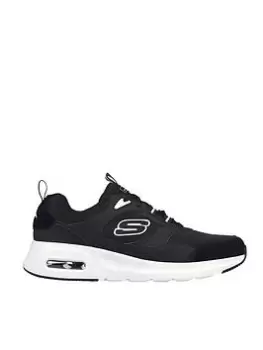 Image of Skechers Skech-Air Court Suede Overlay Lace-Up Trainer, Black/White, Size 11, Men