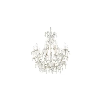 Image of Ideal Lux Cascina - 10 Light Chandelier Gold, White Finish, E14