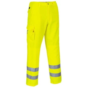 Image of E046YETM - sz M Hi-Vis Combat Trousers - Yellow - Portwest