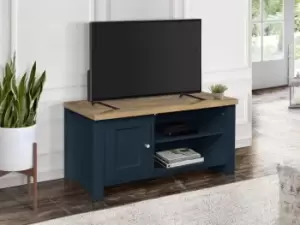 Image of Birlea Highgate Navy and Oak Effect Small TV Unit Flat Packed