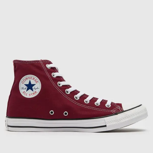 Image of Converse all star hi trainers in burgundy Burgundy UK 10 (EU 45)