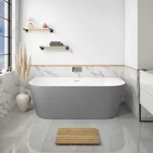 Image of Grey Freestanding Double Ended Back to Wall Bath 1700 x 800mm - Gable