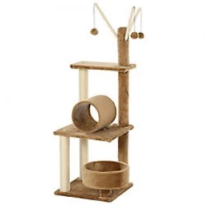 Image of PawHut Cat Tree Brown 400 mm x 400 mm x 1210 mm