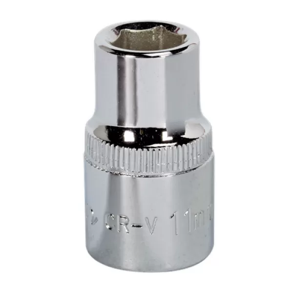 Image of Genuine SEALEY SP1211 WallDrive® Socket 11mm 1/2Sq Drive Fully Polished