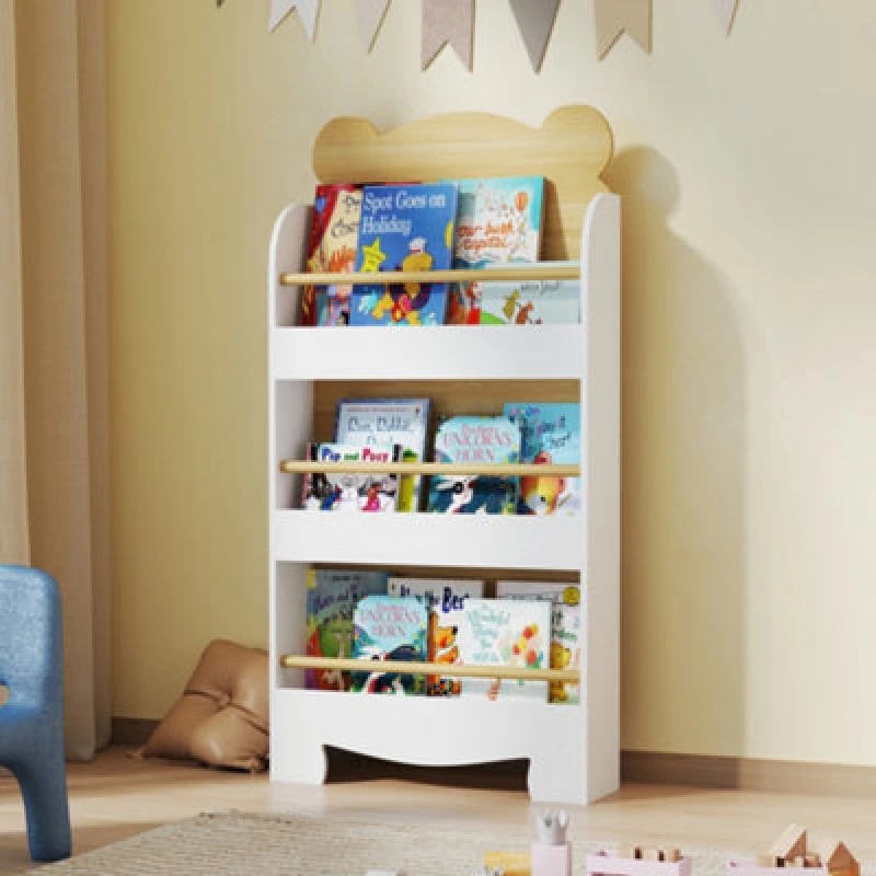 Image of Aiyaplay 3 Tier Kids Bookshelf Bear Theme Children Bookcase