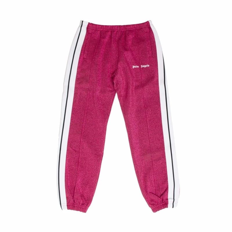 Image of Palm Angels Logo Lurex Track Pants - Pink white Pink white 8