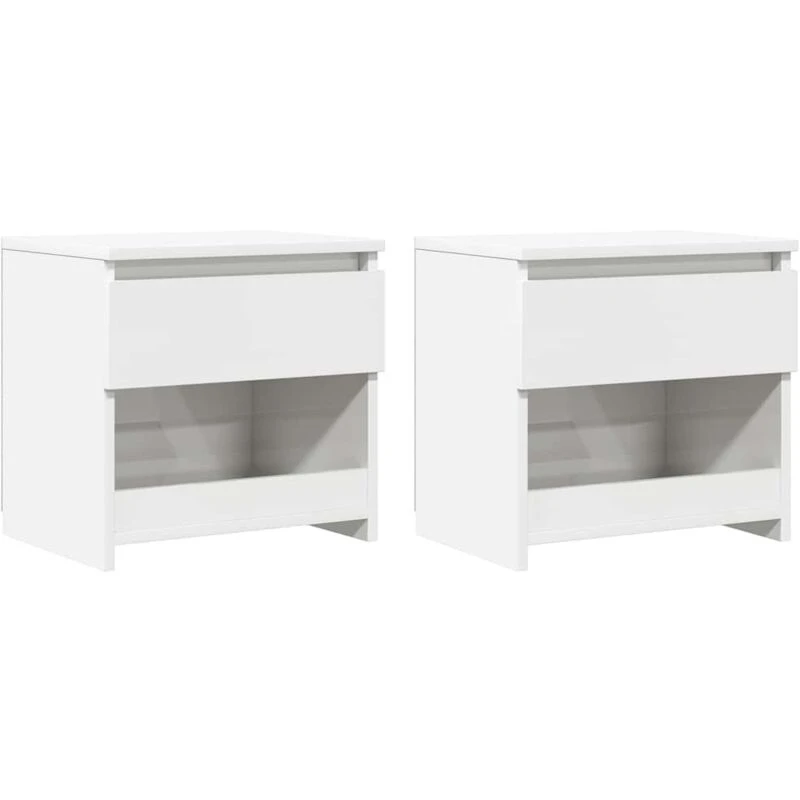 Image of VIDAXL Bedside Cabinets 2 pcs High Gloss White 40x30x39cm Engineered Wood Vidaxl 8720286353028