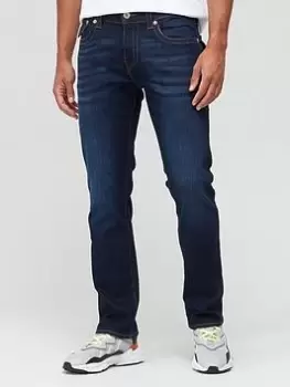 Image of TRUE RELIGION Ricky Straight Fit Comfort Stretch Jeans - Indigo , Dark Indigo, Size 36, Men