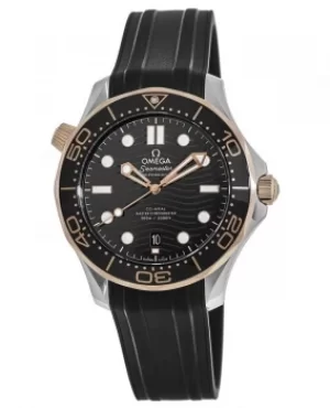Image of Omega Seamaster Diver 300m Co-Axial Master Chronometer 42mm Sedna Gold Rubber Strap Mens Watch 210.22.42.20.01.002 210.22.42.20.01.002