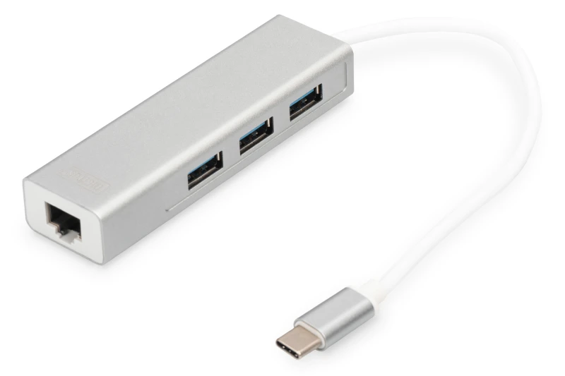 Image of Digitus USB Type-C 3-Port Hub + Gigabit Ethernet
