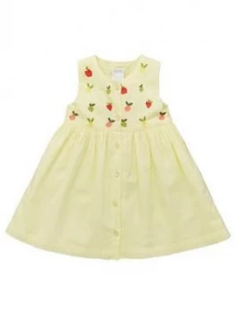 Image of Mamas & Papas Embroidered Yoke Dress Baby Girls