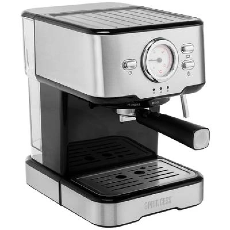 Image of Princess Princess 01.249412.01.001 Capsule coffee machine Stainless steel, Black incl. frother nozzle, incl. pressure brew unit, incl. filter coffee m