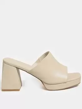 Image of Yours Wide Fit Chunky Platform Mule Off White, Size E, Women