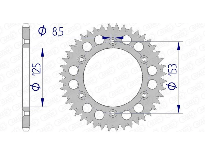 Image of AFAM 11212+45 Chain Sprocket Aluminium Chain Sprocket (5479)