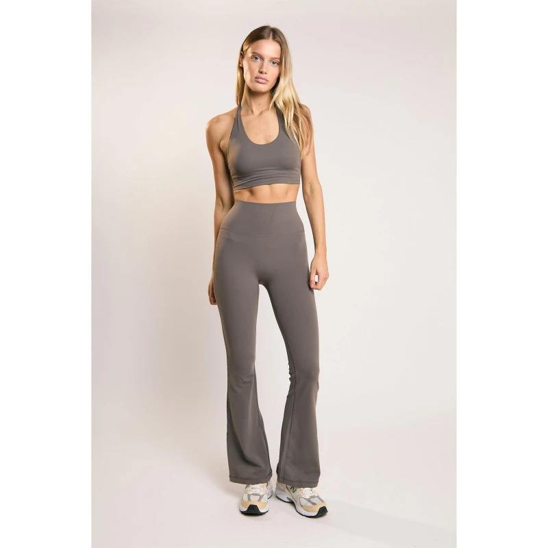 Image of Agon Signature Khaki Flare Leggings Khaki female 8 (XS)