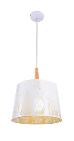 Image of Lantern Dome Ceiling Pendant Lamp White, 1 Light, E27