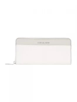 Image of Michael Kors Money pieces pocket zip around continental White Gold