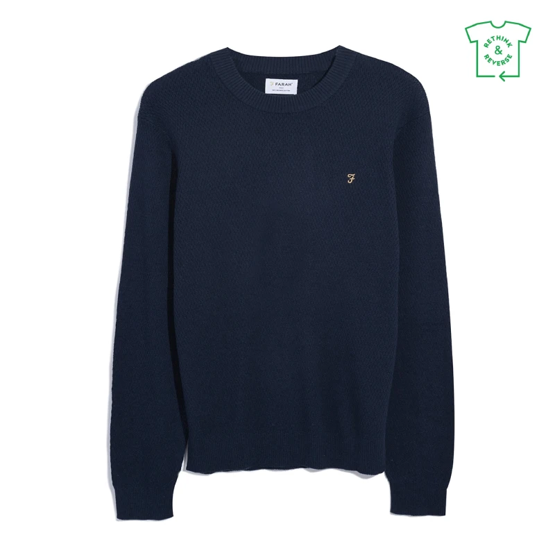 Image of Farah Mens Rainhill Crew Sweatshirt True Navy male Medium