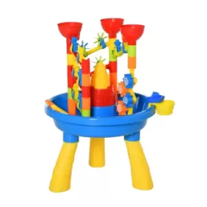 Image of HOMCOM Sand and Water Table Beach Toy Set Waterpark Outdoor Playset for Kids with Accessories 30 Pcs