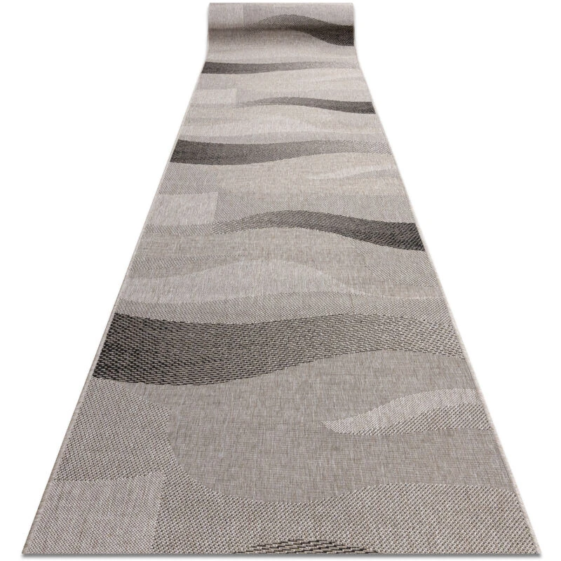 Image of RugsX Runner Sizal Floorlux Design 20212 Silver / Black 70 Cm 70X170 Cm