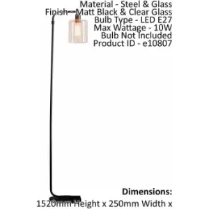 Image of Loops - Floor Lamp Light Matt Black & Clear Glass 10W LED E27 Complete Lamp