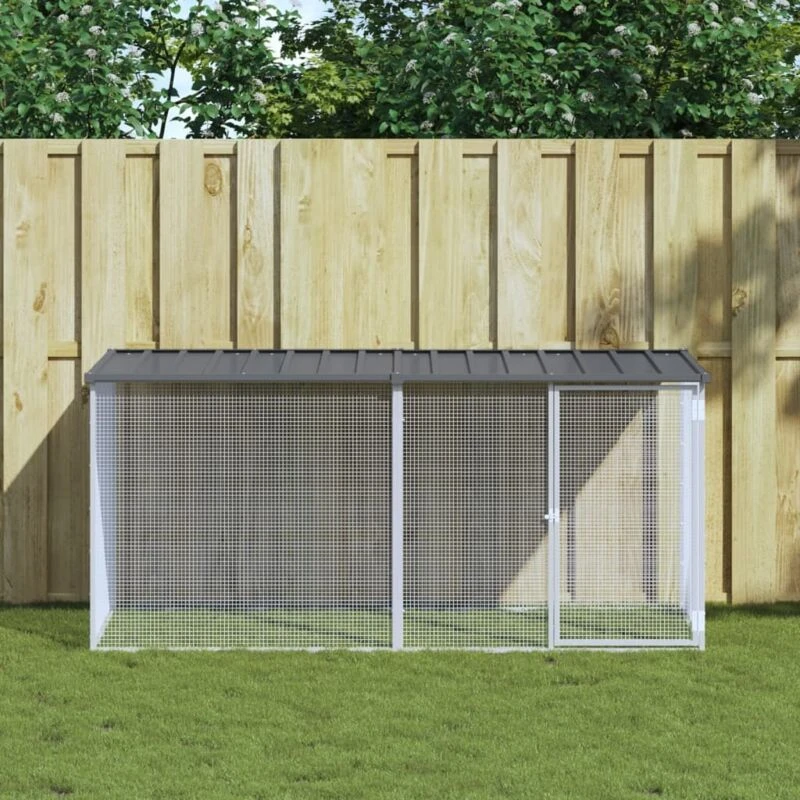 Image of VIDAXL Chicken Cage with Roof Anthracite 203x98x90cm Galvanised Steel Vidaxl 8720845916640