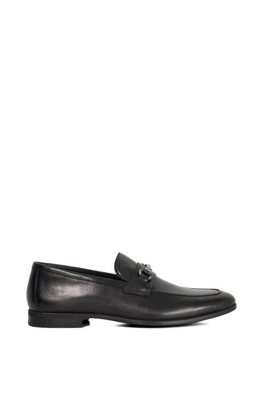 Image of Dune London Dune London Men Wide Fit 'Seymore' Leather Loafers in Black Size: 12 Black 12 Male 5050808807443