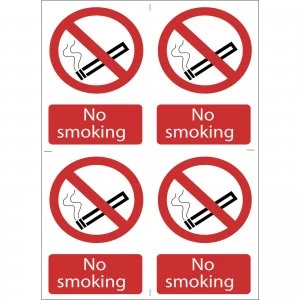 Image of Draper No Smoking Sign Pack of 4 100mm 150mm Standard