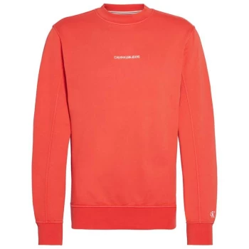 Image of Calvin Klein Jeans Institutional Chest Logo Sweatshirt - Fiery Red