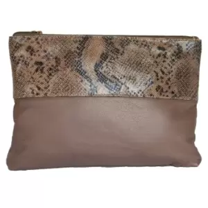 Image of Eastern Counties Leather Womens/Ladies Courtney Clutch Bag (One size) (Taupe/Beige Foil)