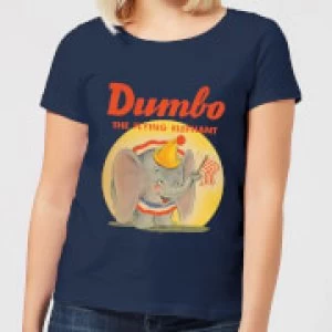 Image of Dumbo Flying Elephant Womens T-Shirt - Navy - S