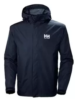 Image of Helly Hansen Seven J Waterproof Hooded Jacket, Navy Size M Men