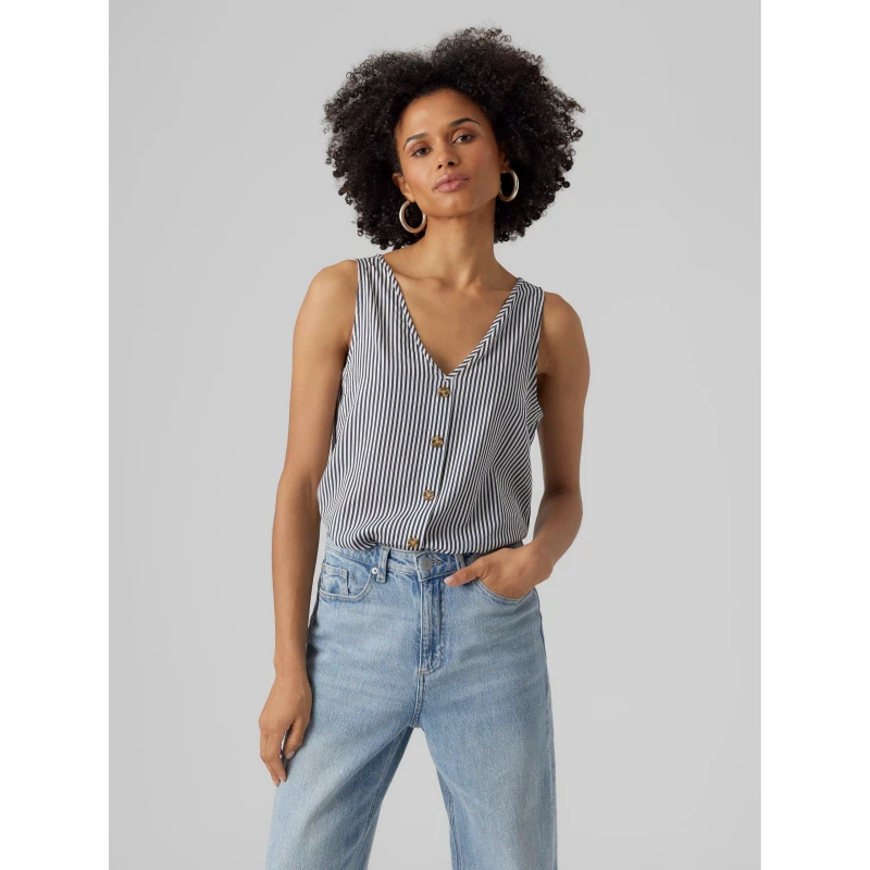 Image of Vero Moda VM Open Nk Wv Blouses - Short Sleeve 10 (S) Blue 57025319350