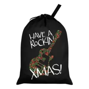 Image of Grindstore Have a Rockin Xmas! Santa Sack (One Size) (Black/White)