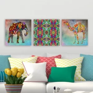 Image of P86127 Multicolor Decorative Canvas Painting (3 Pieces)