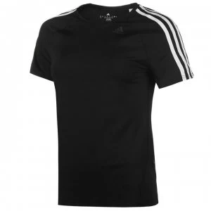 Image of adidas D2M 3 Stripe T Shirt Ladies - Black/White