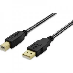 Image of ednet USB 2.0 Cable [1x USB 2.0 connector A - 1x USB 2.0 connector B] 5m Black gold plated connectors