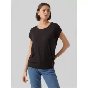 Image of Vero Moda VM Ava Plain Shirt Sleeve T-Shirt Womens - Black