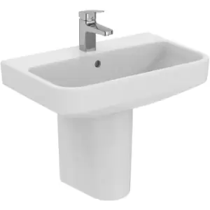 Image of Ideal Standard i. life Compact Basin and Semi-Pedestal 60cm 1 Tap Hole (2 Piece) in White Ceramic