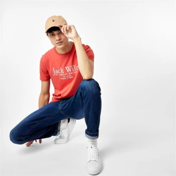 Image of Jack Wills Carnaby Logo T-Shirt - Red