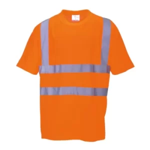 Image of Portwest Mens Hi Vis Class 2 Rail T Shirt RIS Orange S