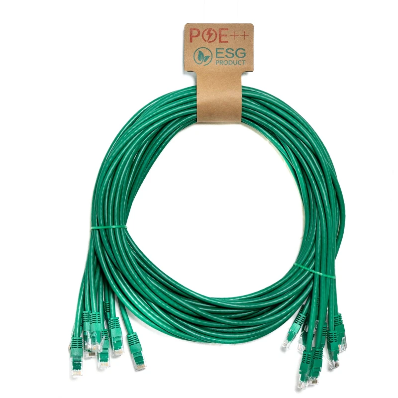 Image of Cablenet Cablenet 0.3m Cat6 RJ45 Green U/UTP PVC 24AWG Flush Moulded Booted Patch Lead (PK10) 60-3003P